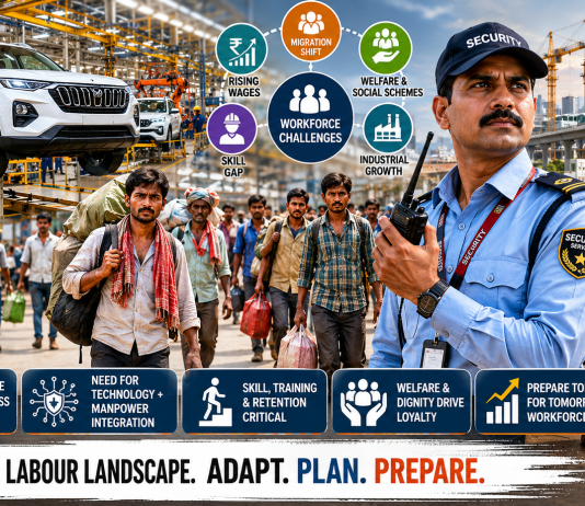 LabourMarket #IndiaGrowthStory #ManufacturingIndia #ViksitBharat2047 #WorkforceTransformation #HumanCapital #IndustrialDevelopment #SkillIndia #SecurityIndustry #SecurityManagement #GuardingServices #TechEnabledSecurity #SurakshitBharatAbhiyan #FutureOfWork #InfrastructureGrowth #BusinessStrategy #Leadership #Productivity #LossPrevention #SatyajitRoy