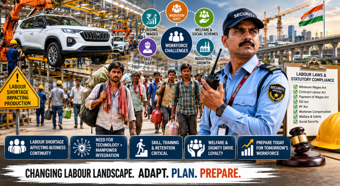LabourMarket #IndiaGrowthStory #ManufacturingIndia #ViksitBharat2047 #WorkforceTransformation #HumanCapital #IndustrialDevelopment #SkillIndia #SecurityIndustry #SecurityManagement #GuardingServices #TechEnabledSecurity #SurakshitBharatAbhiyan #FutureOfWork #InfrastructureGrowth #BusinessStrategy #Leadership #Productivity #LossPrevention #SatyajitRoy